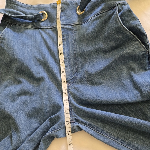 Express Modern Retro Wide Leg Super High Rise Denim Blue Jeans 4 - Picture 12 of 14